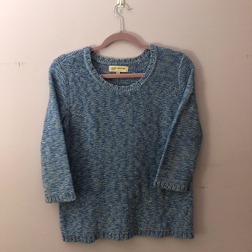 Jones New York Blue Knit Sweater